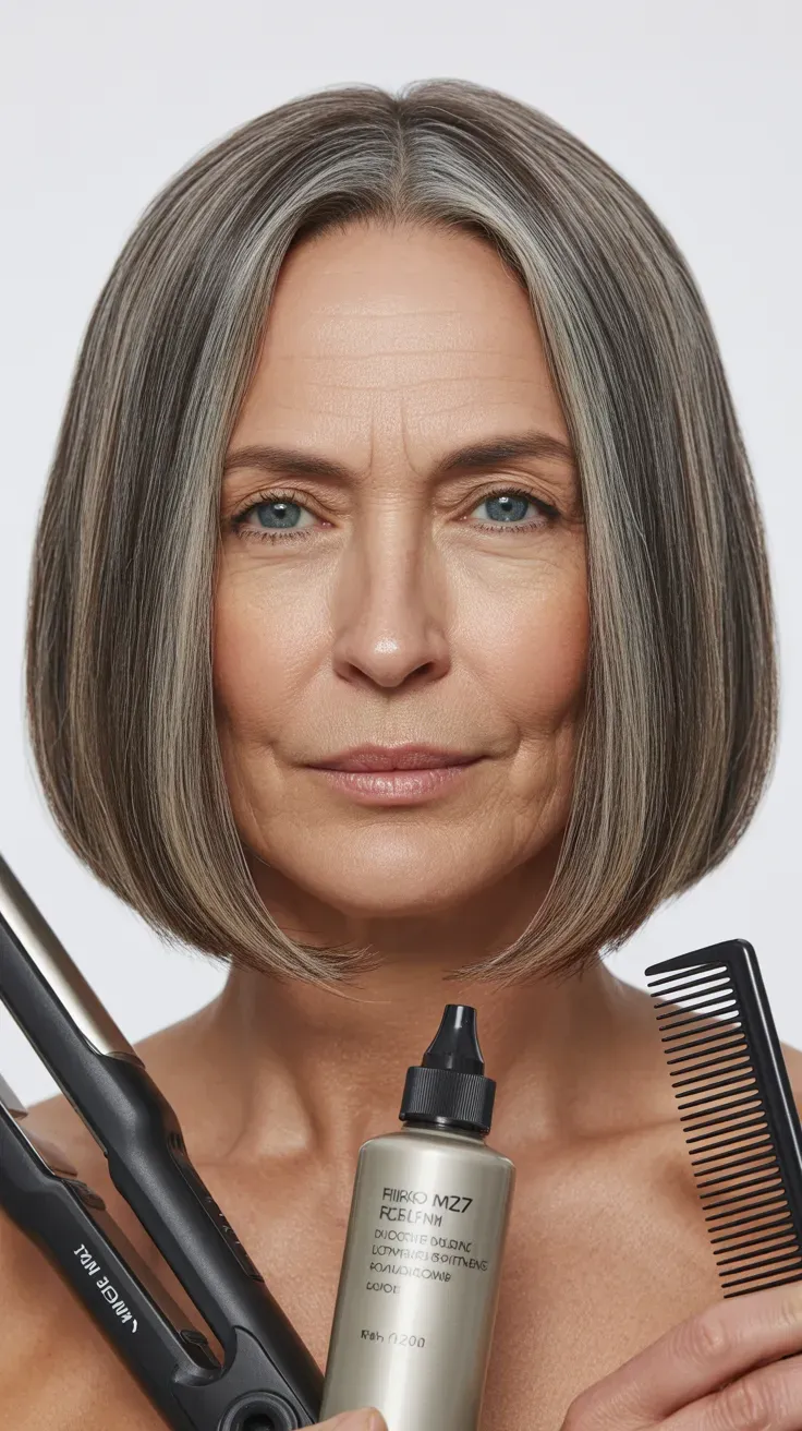 Woman over 50 with a sassy crop featuring a bold, shaved undercut