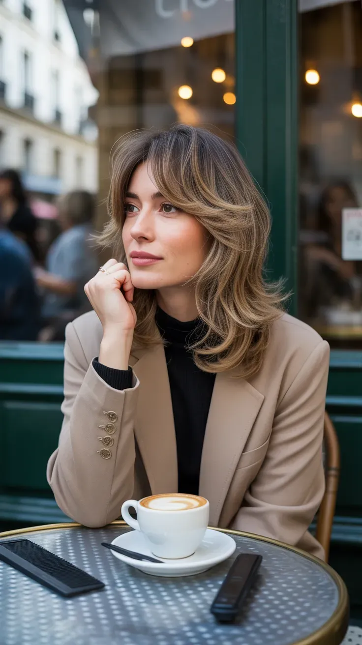 French girl layered crop haircut with effortless texture