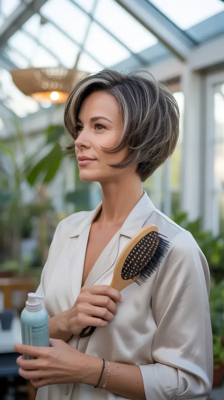 Short layered crop haircut with rounded soft sides