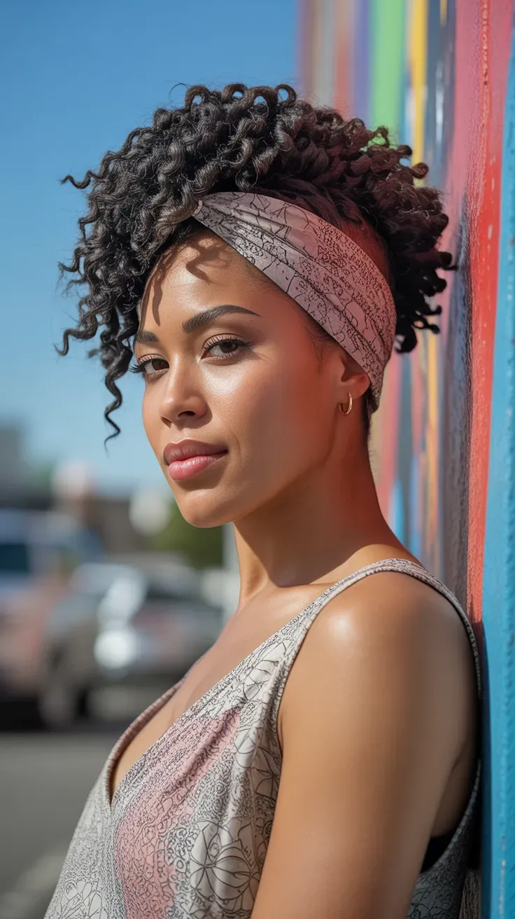 Woman with a twist-out hairstyle showing defined, elongated curl texture